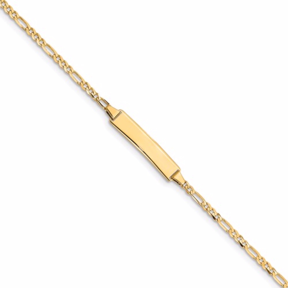 14k Baby ID Figaro Bracelet